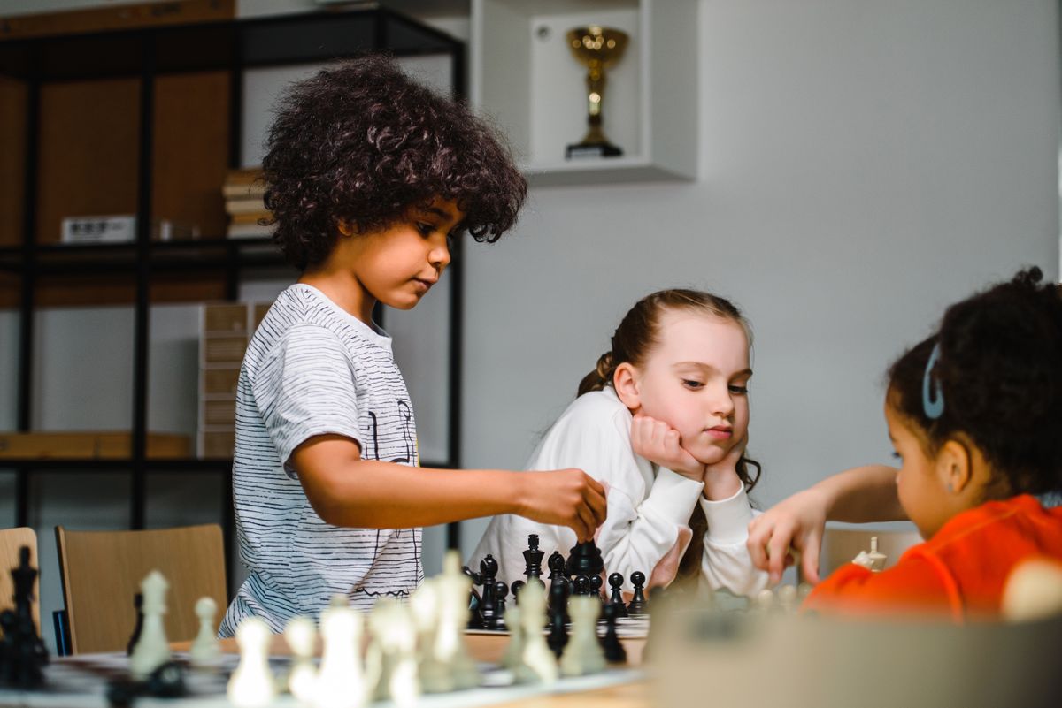 Children playing chess
